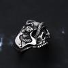 Gothic Vintage Stainless Steel Skull Snake Ring For Men Women Punk Hip Hop Unique Skull Rings Fashion Creative Jewelry Gifts