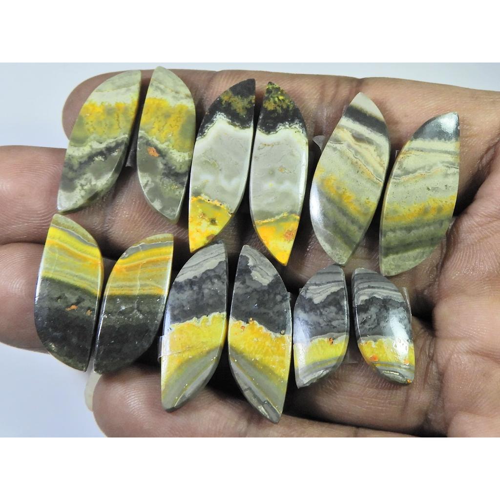 18-28 MM Natural Bumble Bee Jasper Pair Fancy Cabochon Gemstone 6 Pair Lot C-749