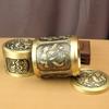 Brass Tea Can Fine Carving Sealed Can Office Study Creative Auspicious Baifu Tea Can Pure Copper Ornament