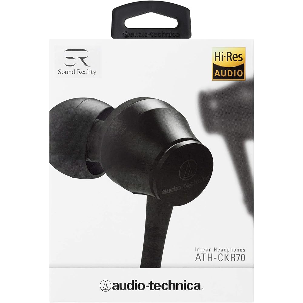 Audio-Technica ATH-CKR70 BK Wired In-Ear Headphones, High-Resolution Audio Compatible, Black