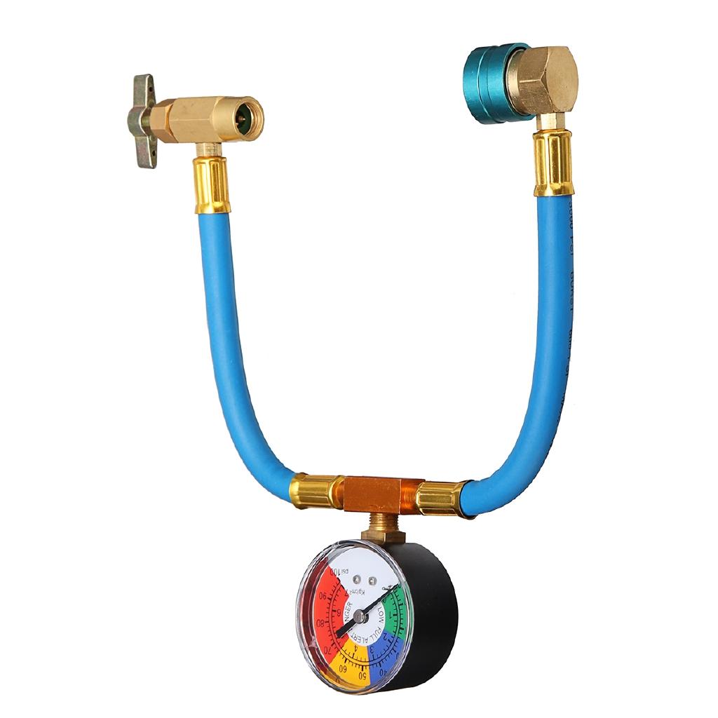 Синий заправочный шланг R-1234yf с манометрическим коллектором, комплект муфт для автомобильного кондиционера, заправочный шланг для давления хладагента A/C