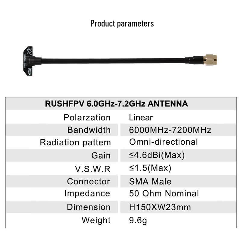 RUSHFPV XSPAN 6.0G-7.2G Ultra-Wideband FPV Antenna