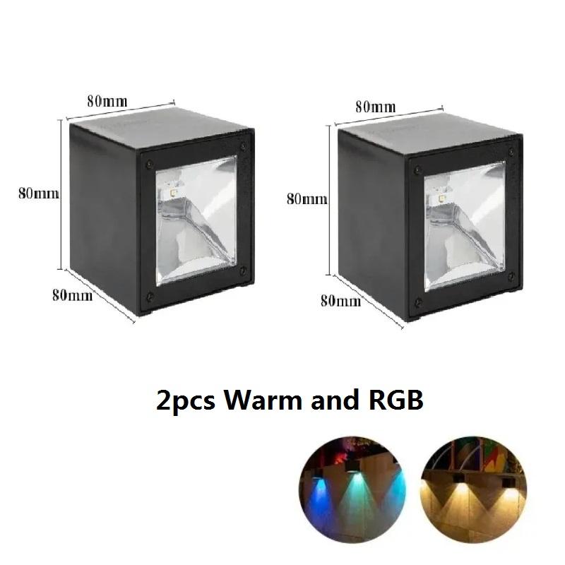 1~2 Pcs LED Solar Light Outdoor Garden Square Wall Lamp Sensor IP65 Waterproof Courtyard Yard Balcony Fence Decor Lighting