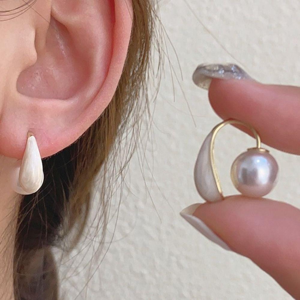 Oil Dropping Back Hanging Earrings Water Dropping Korean Studs Earrings Enamel Earrings Party Gift