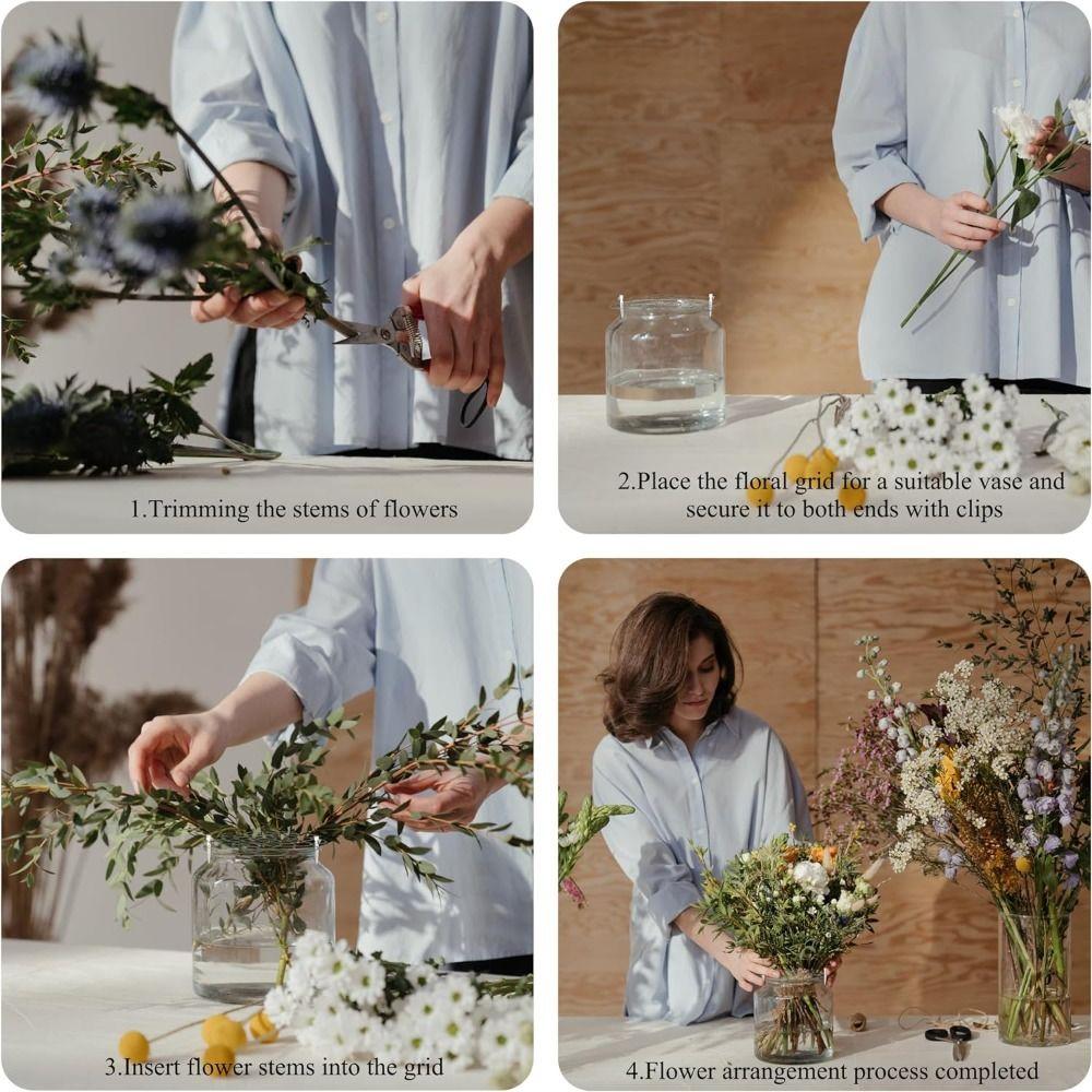 Bouquet Twister Flower Lid Supplies Flower Arranger Holder Round Floral Frog Lid Organizer