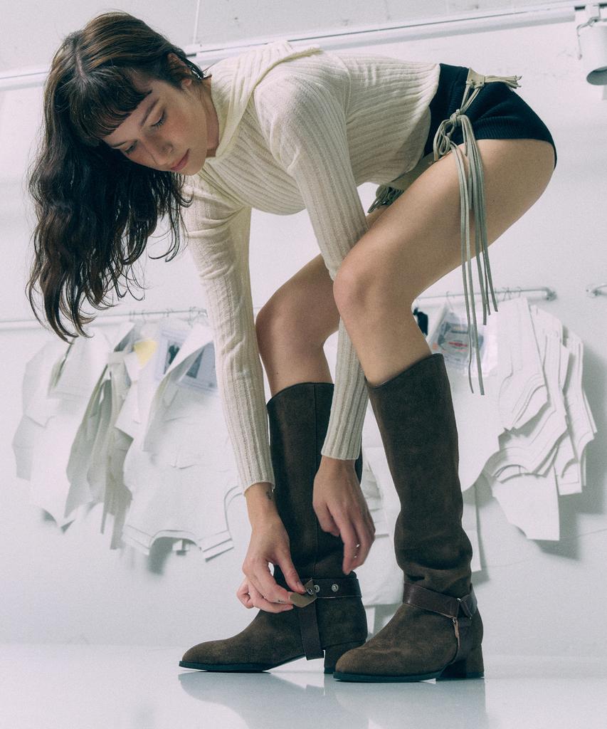 Moodnight Lewis 2-Way Long Boots - 4Cm | 3 Colors | Detachable Harness