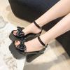 Fashion Women Sandals 2025 New Summer Shoes Trend Black White Fashionable Butterfly-KnotHigh Heels Leisure Chunky Platform Sandals Woman