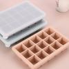 Silicone Ice Cube Tray with Lid 15 Cavity Easy Release Ice Mold for Freezer Large Ice Cubes Maker for Whiskey Cocktails