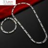Street Fashion 4MM Classic Geometry Chain 925 Sterling Silver Bracelet Necklace for Men Women Jewelry Set Party Wedding Gifts