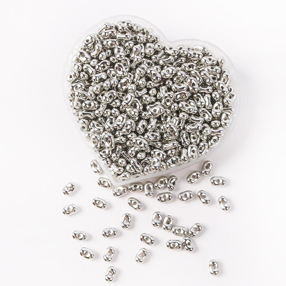 Акриловые золотые серебряные арахисовые бусины ожерелье из бисера работа в процессе браслет ручная работа украшения своими руками аксессуары аксессуары материалы