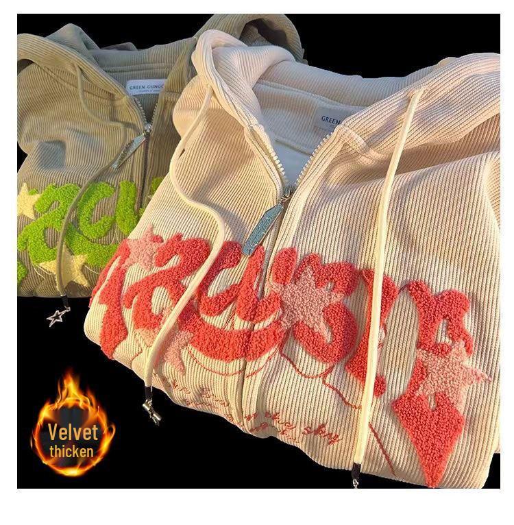 Мужской винтажный вельветовый кардиган с капюшоном на флисовой подкладке