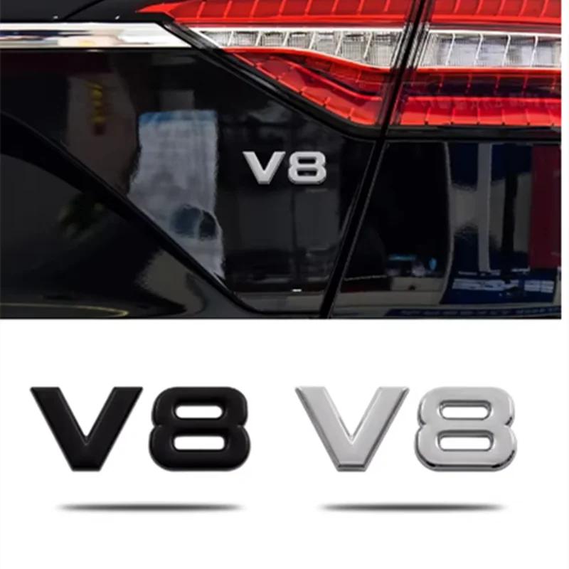 3D V8 Логотип Объем Двигателя Хромированный Значок Автомобиля Наклейка Авто Металлический Сплав Задний Багажник Боковое Крыло Эмблема Наклейка для Стайлинга Автомобиля
