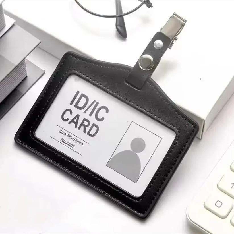 Горизонтальный вертикальный чехол для удостоверения личности из натуральной кожи для удостоверения личности медсестры, держатель для кредитной карты, держатель для бейджа, чехол для карты