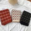 Winter New Ins Floral Wool Scarf Thickened Warm Scarf Student Japanese Retro Scarf Versatile