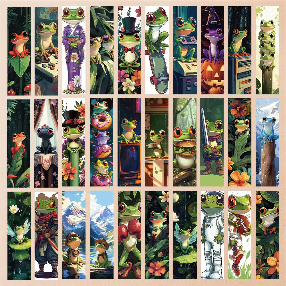 32 закладки в виде лягушек (2D), подходят для начала учебного года, Рождества, Хэллоуина, в качестве подарка учителям, читателям и на дни рождения.