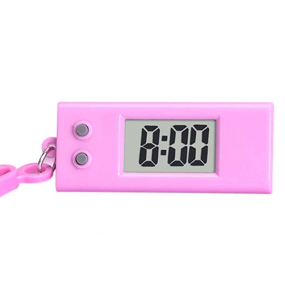 Student Electronic Clock Silent LCD Digital Display Triangle Desktop Clock Keychain for Exam Table Time Display Hanging Keychain