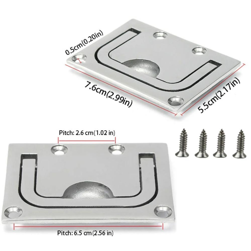 316 Stainless Steel Marine Hardware Square Shape Flush Lift Handle RV Hardware