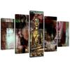 Five Piece Picture Canvas Print Buddha Golden Abstraction