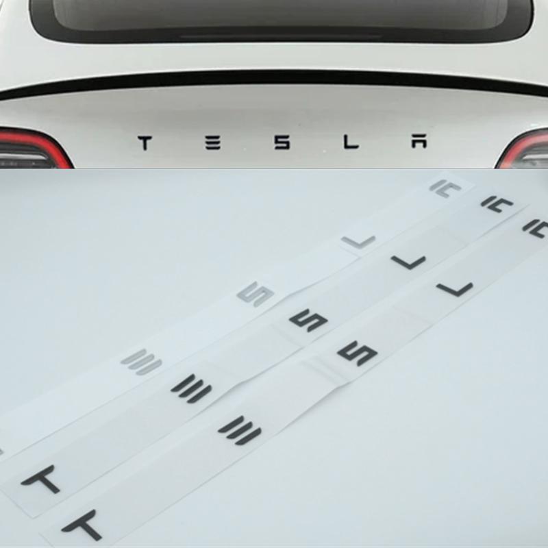 1 шт., ABS, автомобильные буквы, задняя дверь багажника, наклейки на багажник, эмблема, значок, наклейка для модели 3, модель X, модель S, модель Y, двойной двигатель