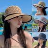 Summer Girls Sun Hats Wide Brim Bowknot Straw Hat Ribbon Outdoor Sun Protection Women Hats Soild Color Ladies Panama Caps
