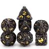Hollow Metal DND Game Dice Numbers 7Pcs Set for Dungeons and Dragons RPG MTG Table Games D&D Pathfinder Shadowrun and Math Teaching (with Metal Case)