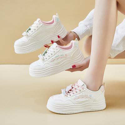 Кроссовки из искусственной кожи на массивной платформе для женщин, повседневные дышащие легкие кроссовки для ходьбы, женские удобные нескользящие кроссовки для работы на открытом воздухе и тенниса