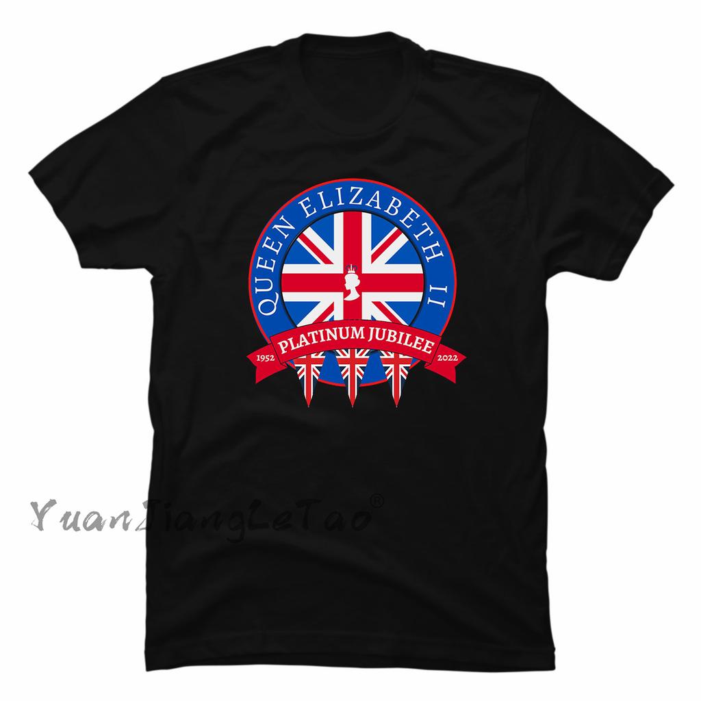 Queen 2022 Union Jack 70th Platinum Jubilee Tshirt Queen Elizabeth II Classic Tops Kawaii Corgi Dog Graphic Tops Unisex Shirt