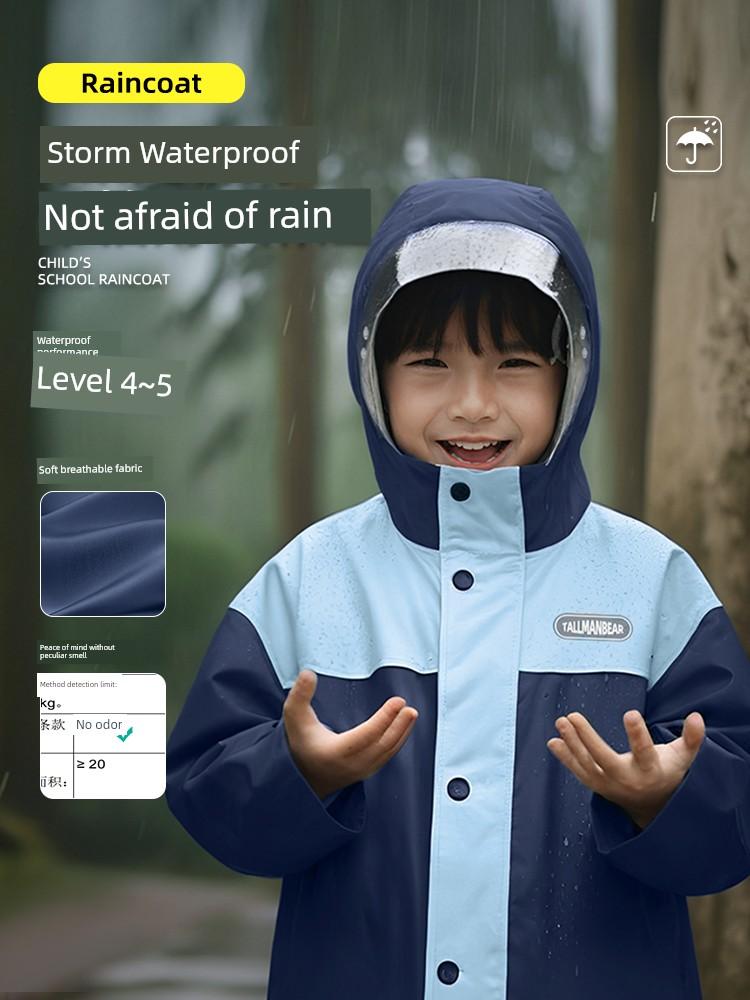 Children's Raincoat for Primary School Students 2025 New Girls Boys Middle and Big Children Full Body Rainstorm Prevention Girls Poncho