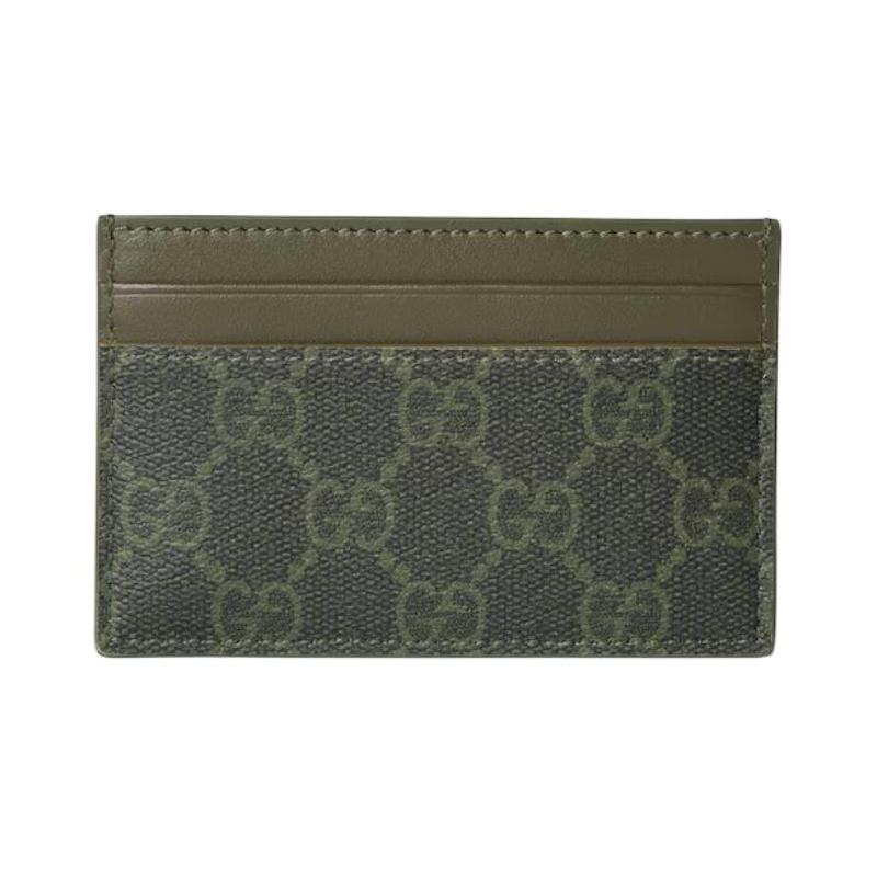 Gucci Кошелек для монет и держатель для карт из канвы с узором GG Monogram, унисекс, одинаковый стиль, парная модель, лесной зеленый