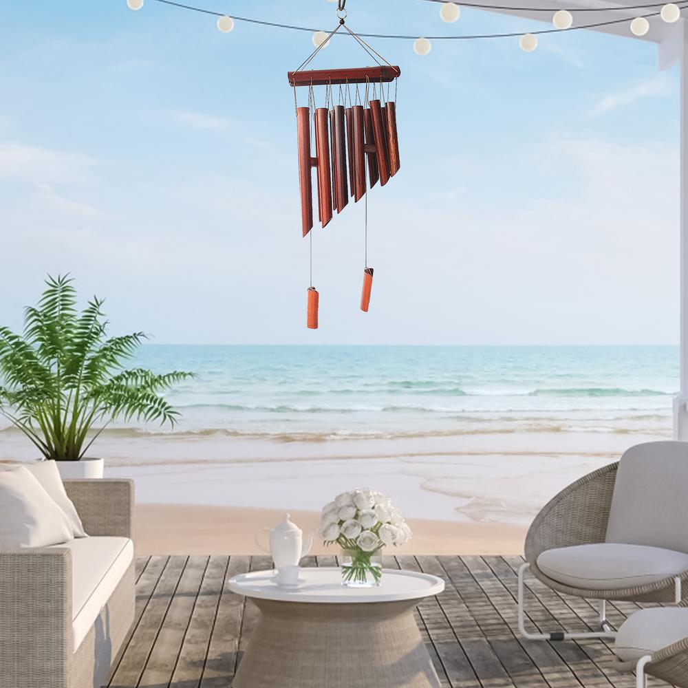 Wood Wind Chimes Wooden Windchimes For Indoor Handcrafted 12 Tube Wooden Chimes For Outdoors Creative Melody Home Decor For