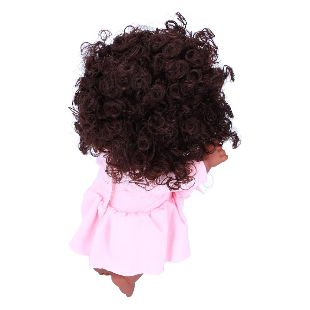 Lifelike Baby Play Doll African Girl Dolls Children Kids Toddler Toy Birthday Gift 25cm Celsius 9.8in