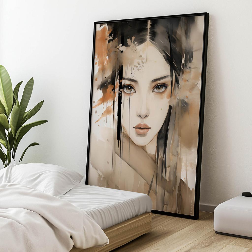 Face of a Beautiful Japanese Woman Face of a Beautiful Japanese Woman, 70X100 Cm, Unframed, Matte Paper 230 Gsm