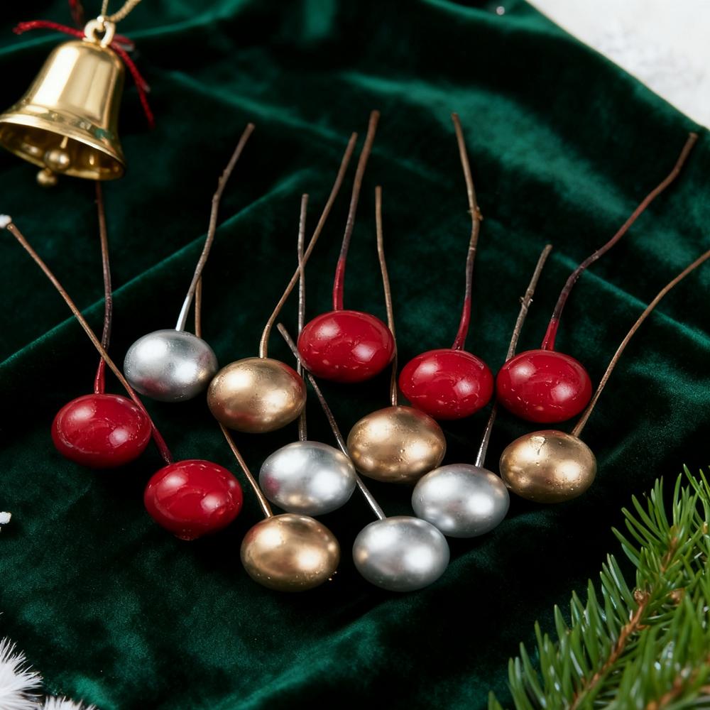 30/60pcArtificial Fruits Cheap Foam Cherry Christmas Household Products Bridal Accessories Scrapbook Diy Gifts Box Fake Festival