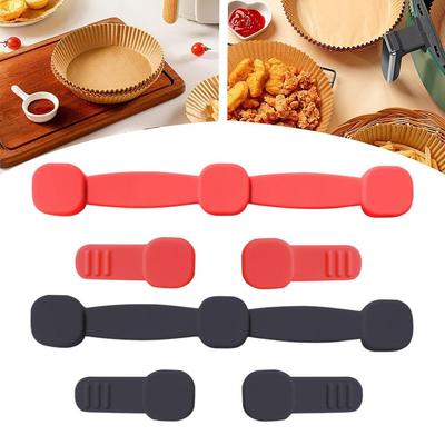 1 шт. Фиксация Магнит для аэрофритюрницы Силиконовая пряжка Не царапающийся Держатель для бумаги для пергаментной бумаги