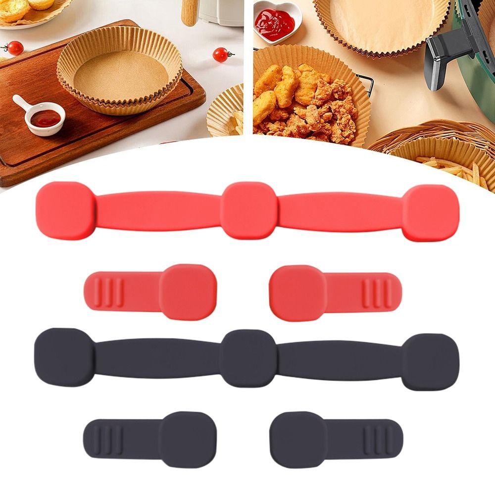 1 шт. Фиксация Магнит для аэрофритюрницы Силиконовая пряжка Не царапающийся Держатель для бумаги для пергаментной бумаги