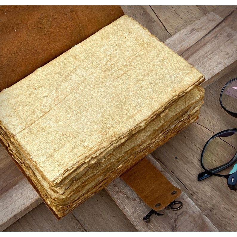 Винтажный кожаный журнал ручной работы - Пустая Книга Теней для заклинаний, Журнал Гримуар, Дорожный блокнот для записей, Бумага с рваными краями, Застежка-замок