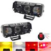 Motorcycle LED Lens Spotlights Auxiliary Fog Light High Power White Yellow With Red DRL Headlight Driving Lamp for Motorcycle ATV SUV