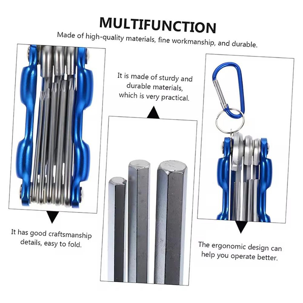 Llave Hexagonal plegable, Material de CR-V, llave plegable multifuncional para ciclismo/trabajo,herramientas manuales portátiles