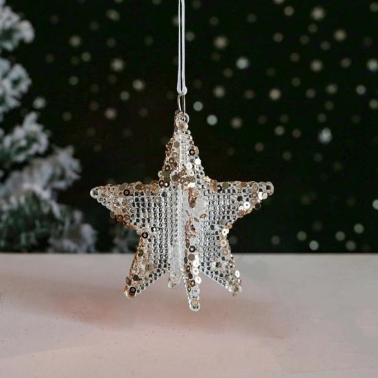 Рождественский орнамент прозрачный акриловый кристалл блестки олень дерево колокольчик звезда венок кулон праздник