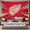 Custom Name Text Tapestry Detroit Red Wings Personalized Polyester Wall Tapestry For Bedroom And Room