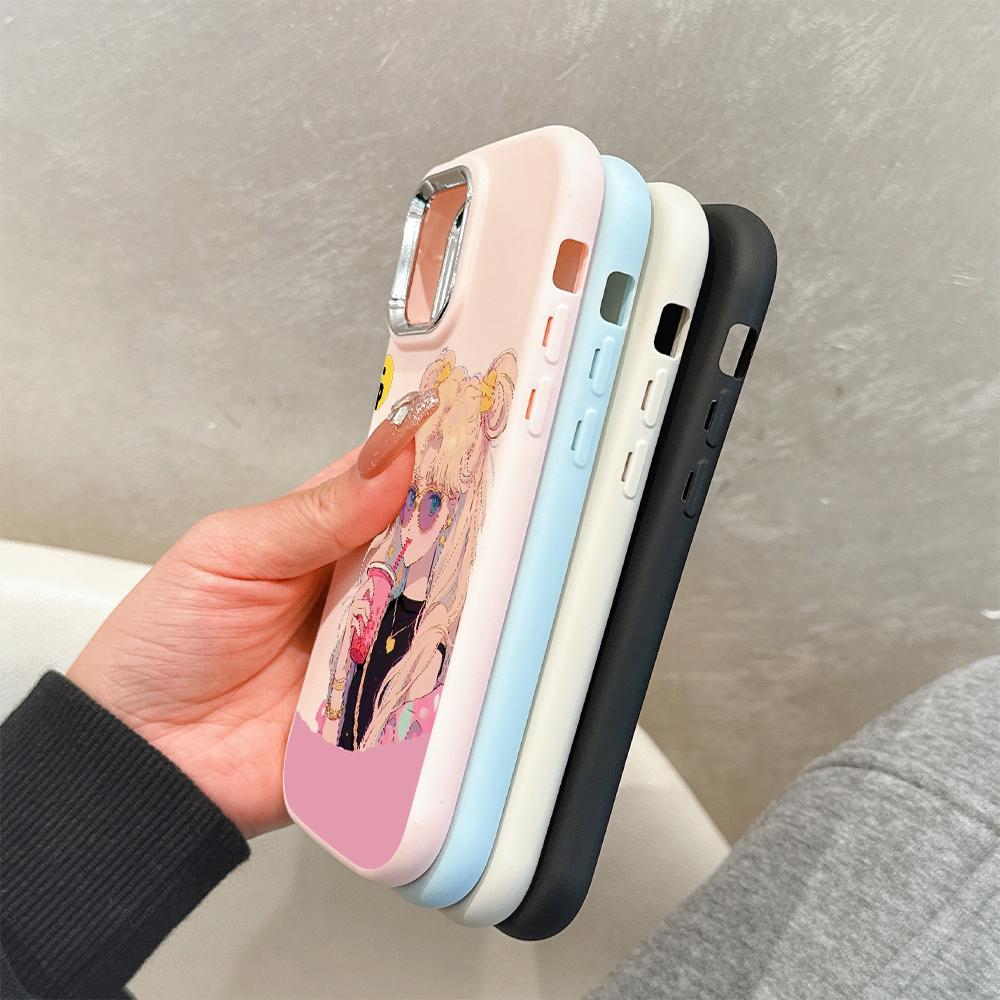 Сплошной цвет с серебряным краем линзы, жирный корпус, мягкий ТПУ, жидкий силиконовый чехол, противоударный чехол для телефона для OPPO Reno Realme OnePlus