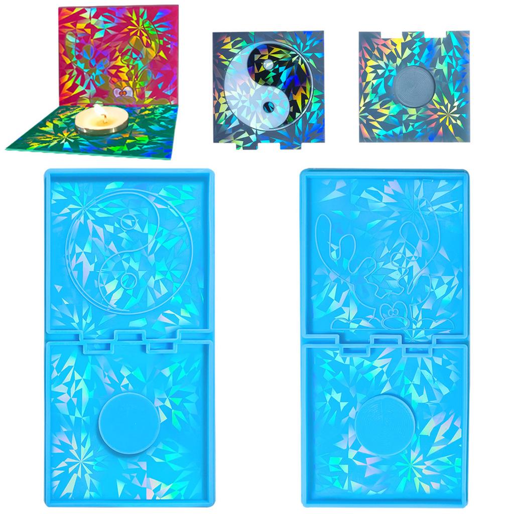 Голографический подсвечник из смолы Силиконовая форма Тай Чи Форма лося Подходит для эпоксидного подсвечника Семейный декор стола