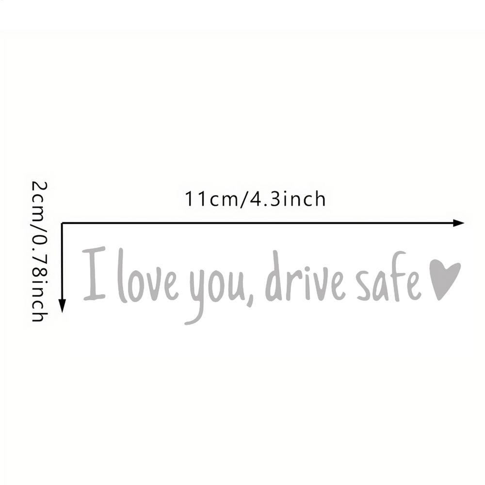 Car Stickers and Decals Rearview Mirror Decal I Love You Drive Safe Emblem Labels for Truck Bumper Vehicles Exterior Decor
