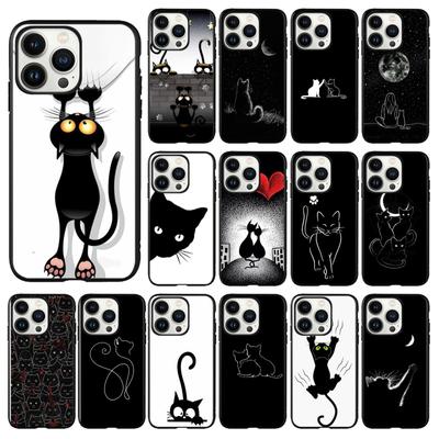 Чехол для телефона с черным котом для Iphone 14 13 12 11 Pro Max Xs Xr X 8 7 Plus Se, чехлы для мобильных телефонов Funda Cell