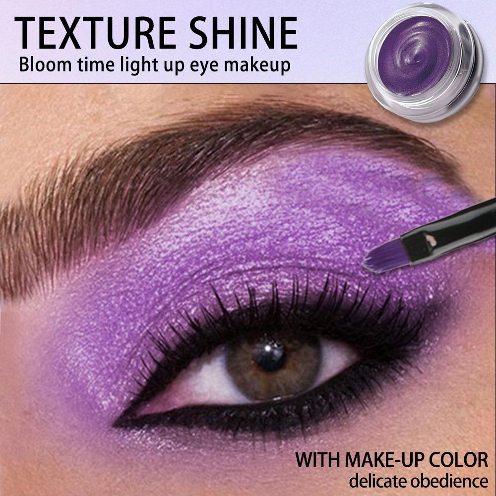 Яркие блестящие кремовые тени для век с кисточкой. Стойкие водостойкие неразмазывающиеся мерцающие тени для век, идеально подходящие для сценических вечеринок