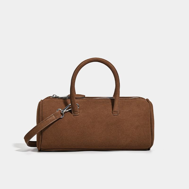 Инс осень и зима ретро замшевая цилиндрическая сумка сумка бостон женская сумка темпераментная универсальная замшевая на плечо сумка-мессенджер