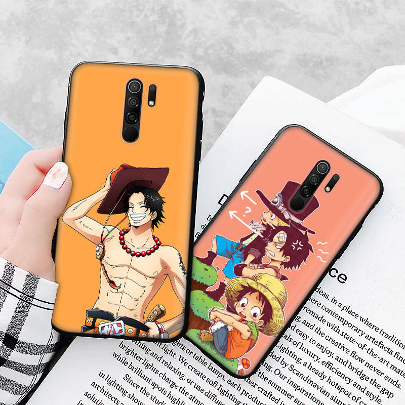 Черный чехол для Xiaomi Redmi 13C Note 9 iPhone XR 7 8 14 15 11 12 13 X XS Pro Max Samsung A25 S23 S24 FE Ultra Plus One Piece Ace