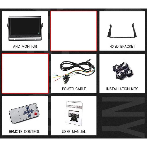 GreenYi 7 inch 1080P Recording DVR AHD IR Car Rear View Camera Truck Vehicle IPS Monitor Sunshade Support SD Card