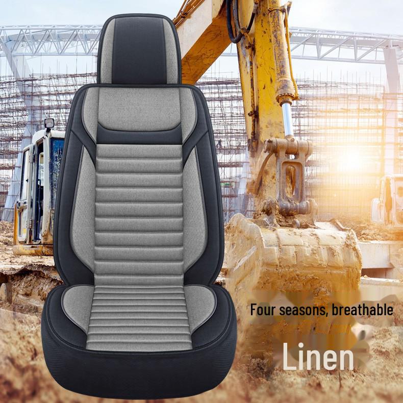 Подушка для сиденья экскаватора - дышащий льняной чехол для одного сиденья, универсальная посадка, подходит для всех сезонов.