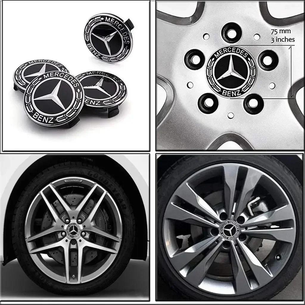 Для Mercedes Benz 4 шт. 75 мм для Mercedes benz AMG C E S GLE CLC Класса W204 W203 W205 W124 W221 Центральные колпачки ступицы колеса автомобиля